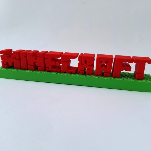 Minecraft 3D standing logo