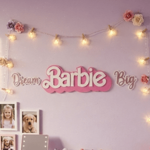 Retro Barbie Logo 3D Printed Wall Display Sign